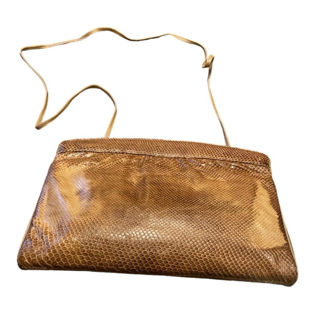 Bags by Varon Vintage snakeskin shoulder/clutch bag. Leather strap. B14